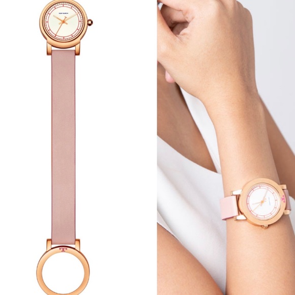 Tory Burch Accessories - Tory Burch Ellsworth Leather Strap Watch